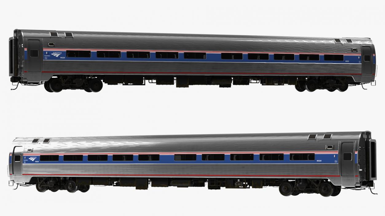 Railway Passenger Train Car Amtrak 3D model