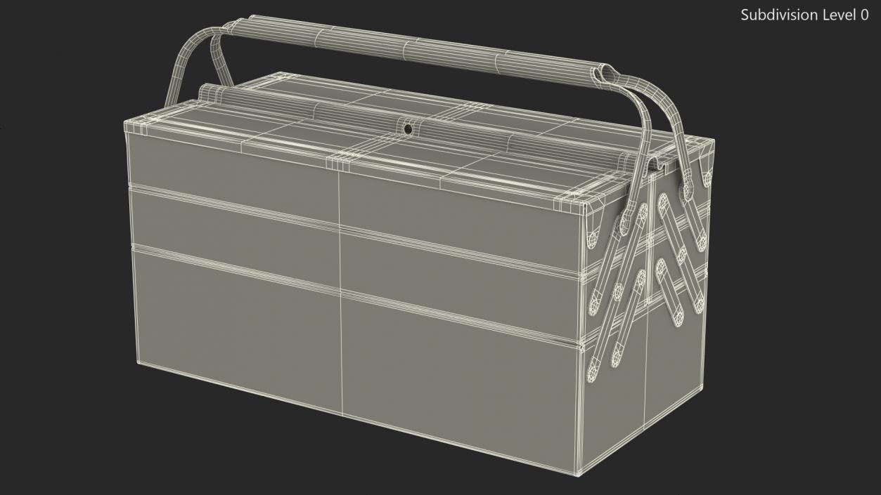 3D Steel Toolbox with 5 Compartments Blue model