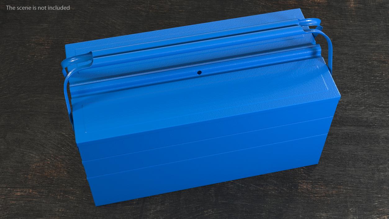 3D Steel Toolbox with 5 Compartments Blue model