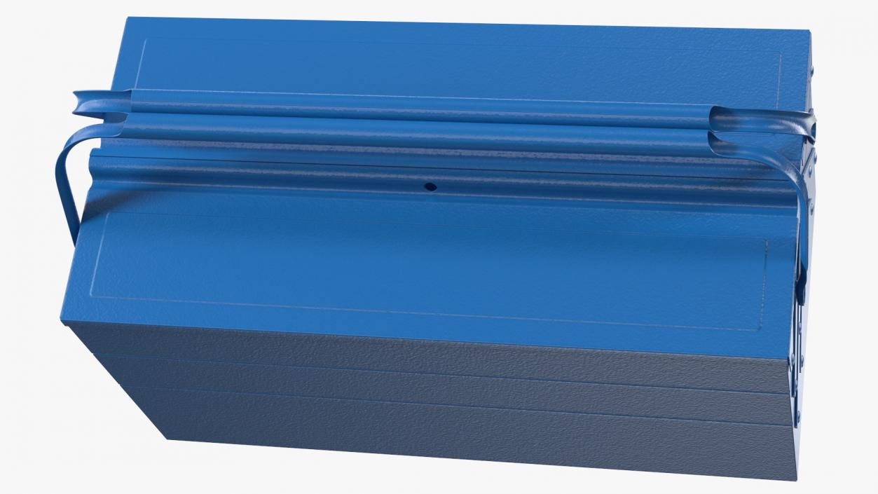 3D Steel Toolbox with 5 Compartments Blue model