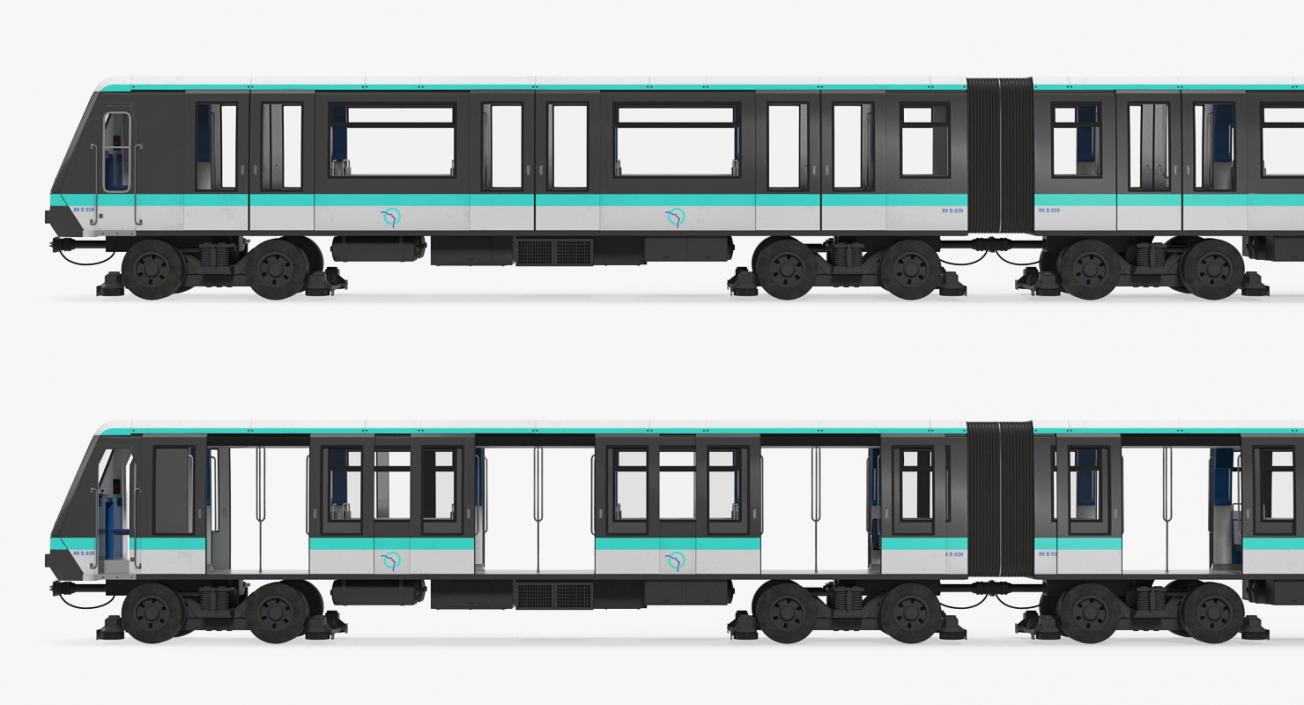 3D Rigged Subway Trains Collection