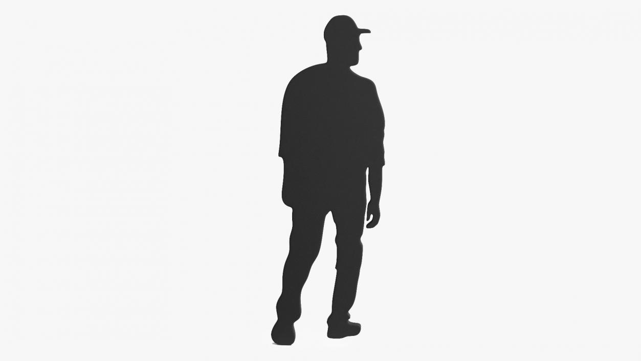 3D Walking Young Man Silhouette model