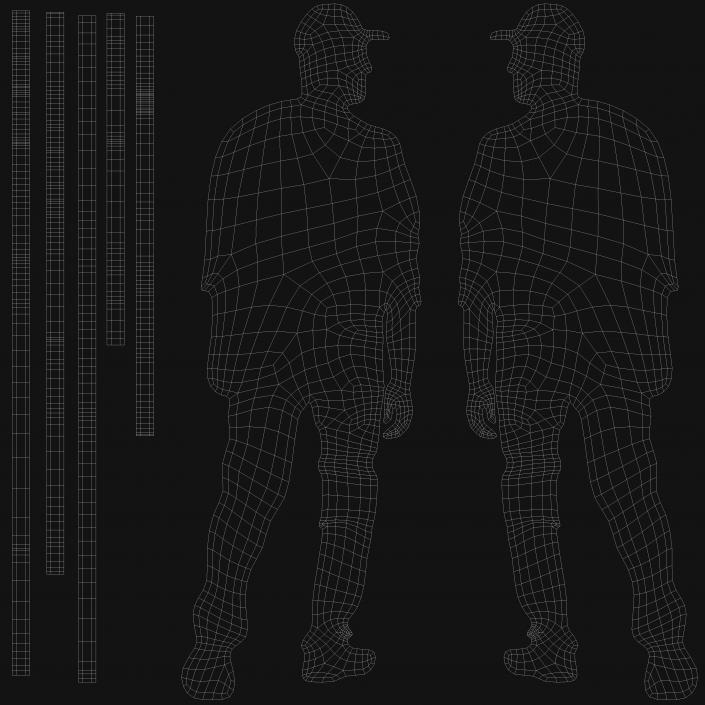 3D Walking Young Man Silhouette model