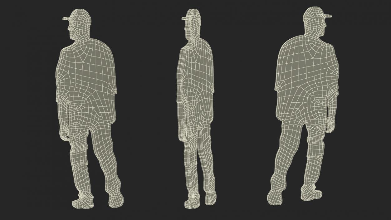 3D Walking Young Man Silhouette model