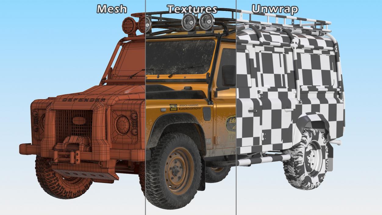 Land Rover Defender Exterior Only Dirty 3D model