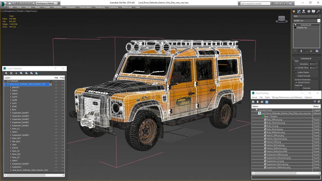 Land Rover Defender Exterior Only Dirty 3D model