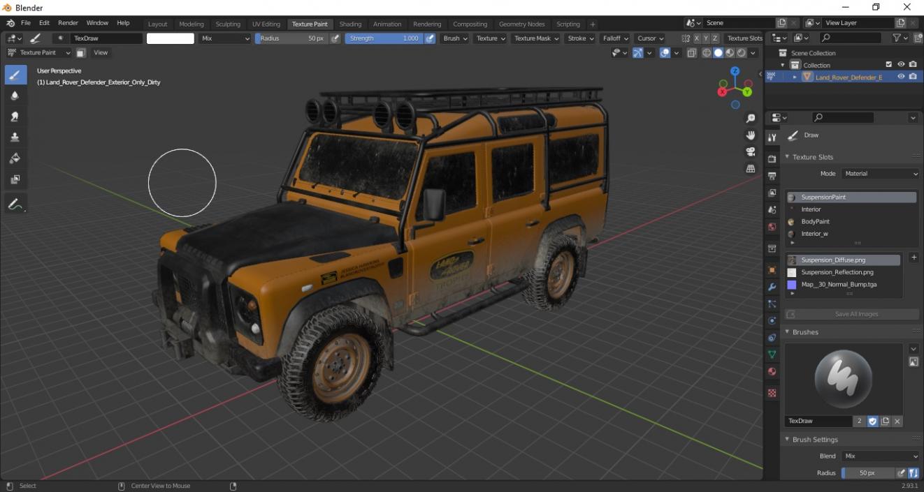 Land Rover Defender Exterior Only Dirty 3D model