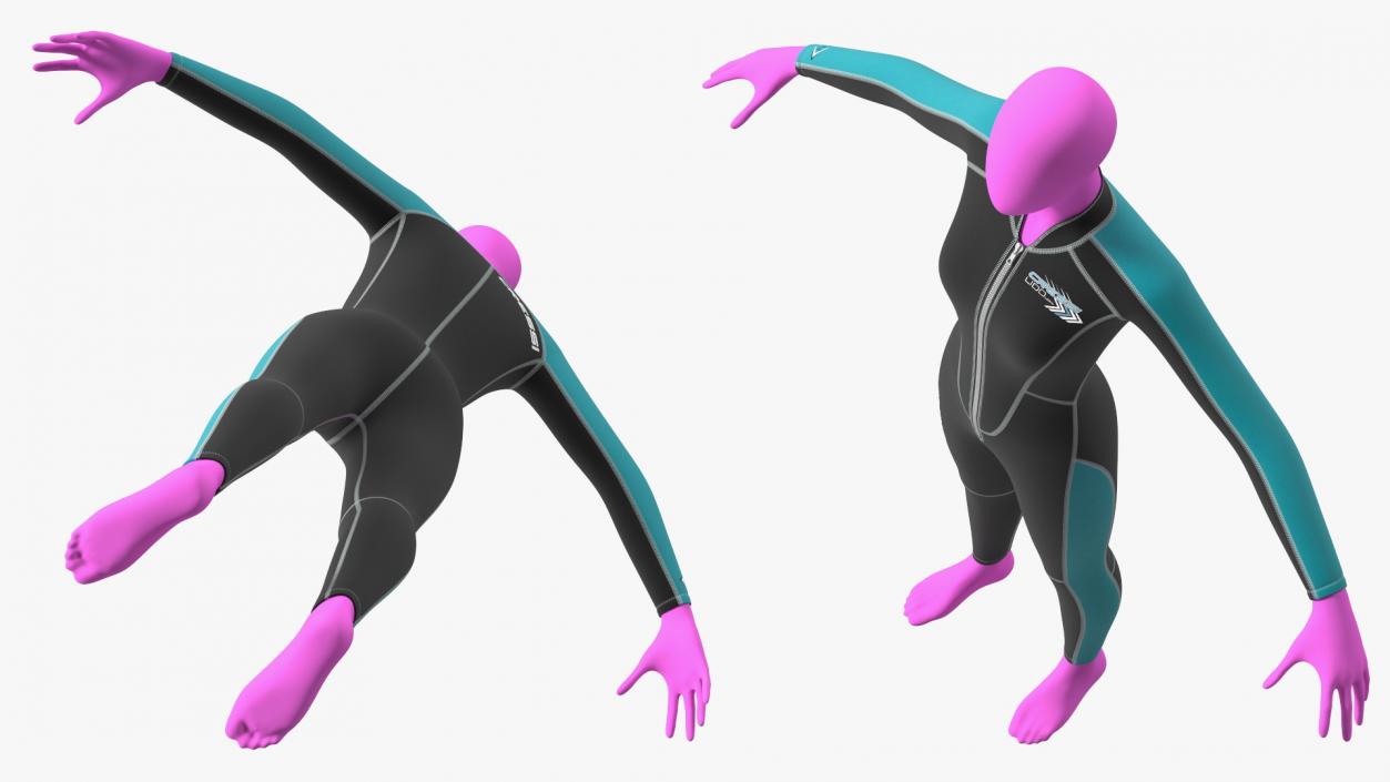 3D model Woman Wetsuit Cressi Full Version 2