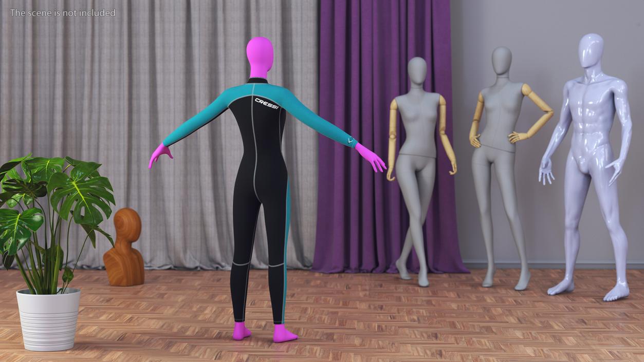 3D model Woman Wetsuit Cressi Full Version 2