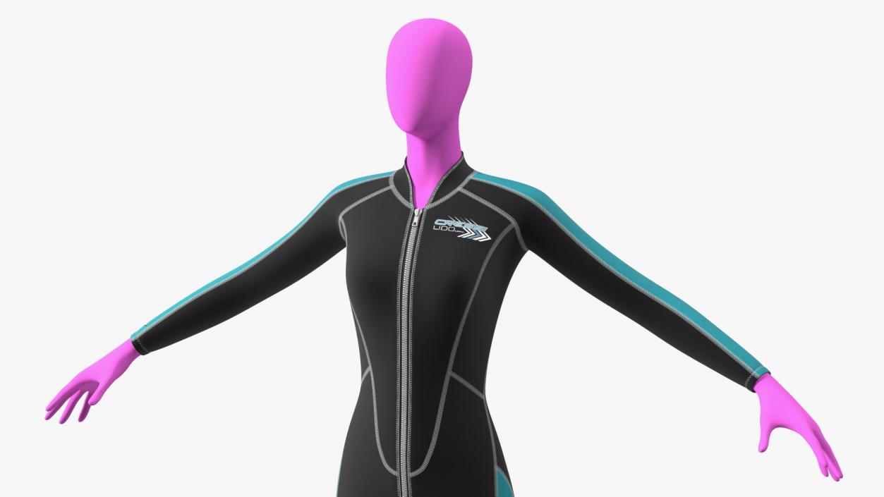 3D model Woman Wetsuit Cressi Full Version 2