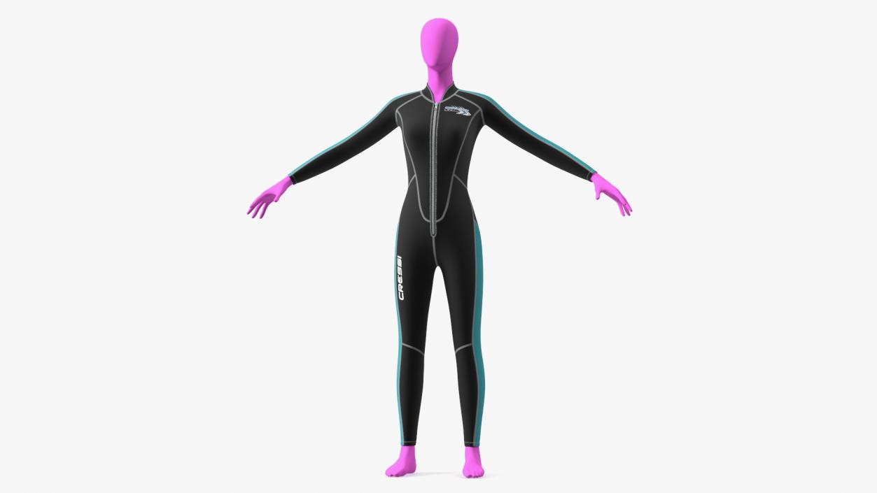 3D model Woman Wetsuit Cressi Full Version 2