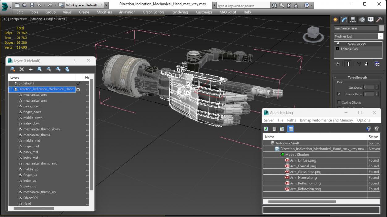 3D Direction Indication Mechanical Hand