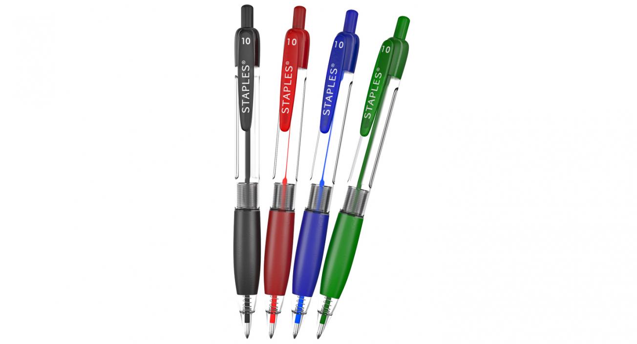 3D model Retractable Ballpoint Pens Set