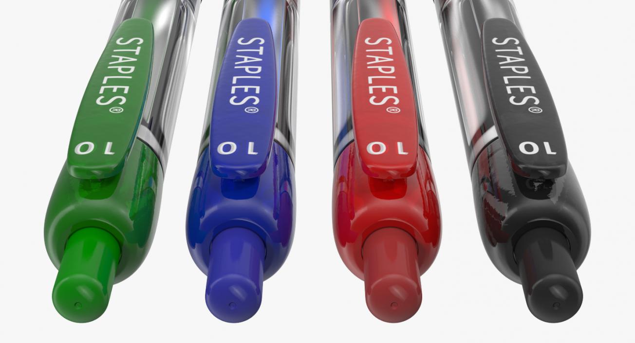 3D model Retractable Ballpoint Pens Set