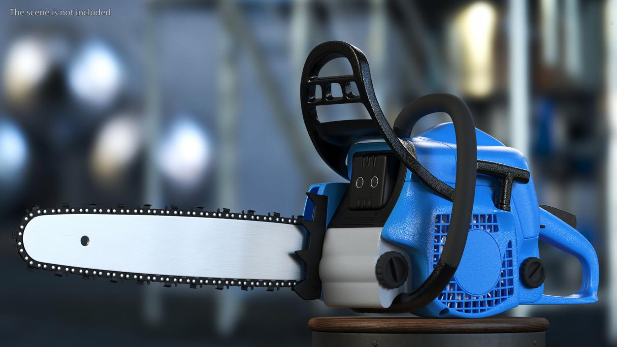 Blue Gasoline Chainsaw 3D