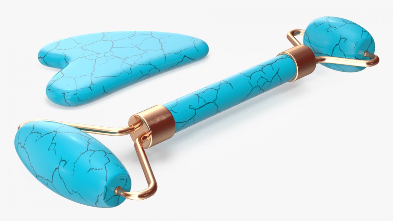 3D model Gua Sha Face Lifting Massager Tools Turquoise