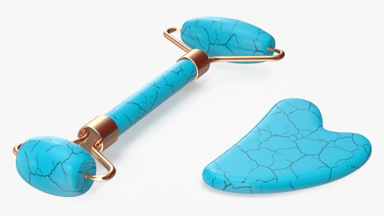 3D model Gua Sha Face Lifting Massager Tools Turquoise