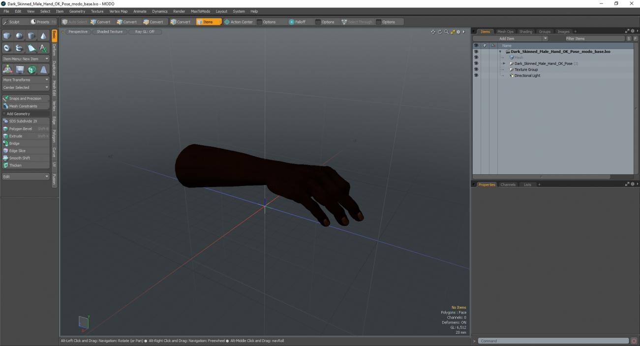 3D model Dark Skinned Male Hand OK Pose