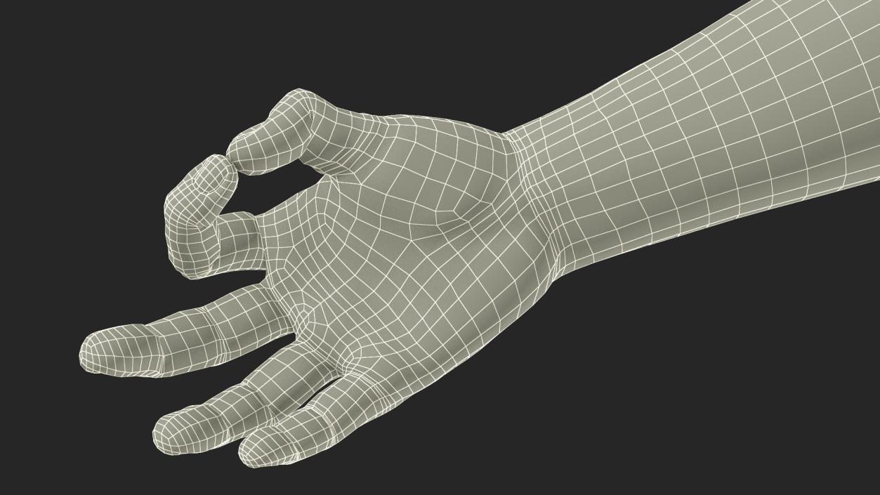 3D model Dark Skinned Male Hand OK Pose