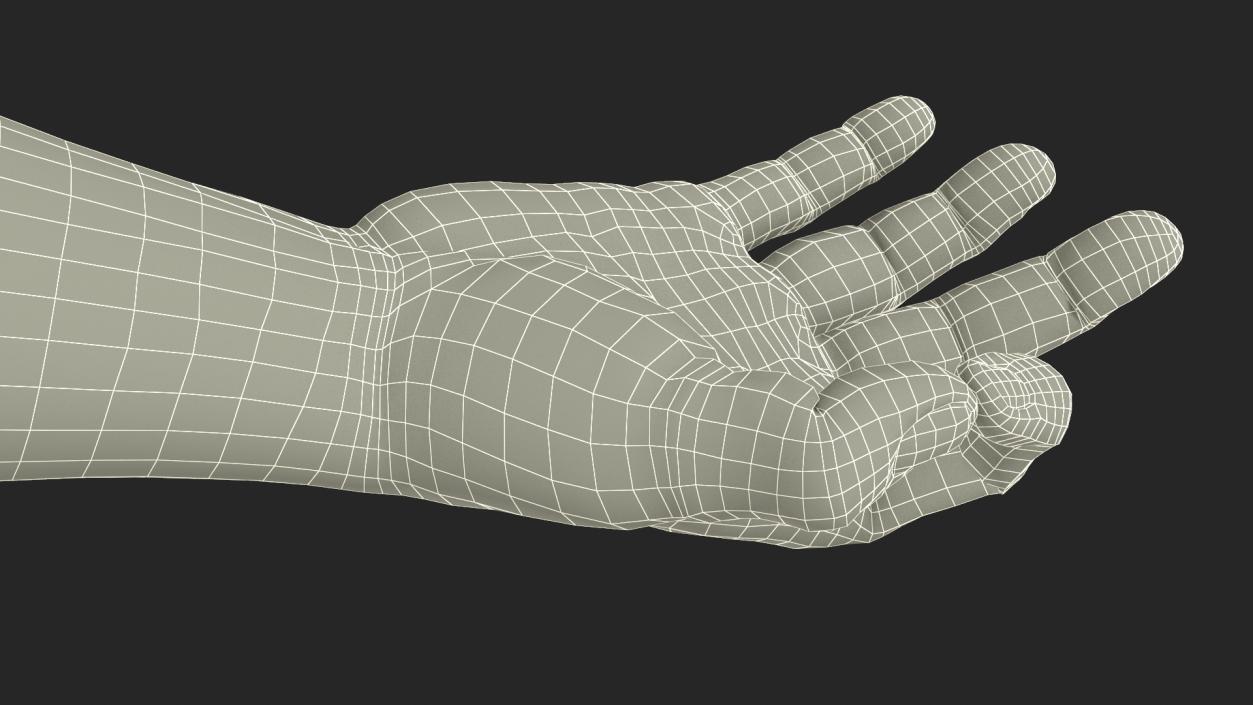 3D model Dark Skinned Male Hand OK Pose