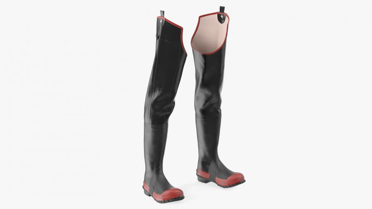 Waterproof Hip Waders for Work Red 3D model