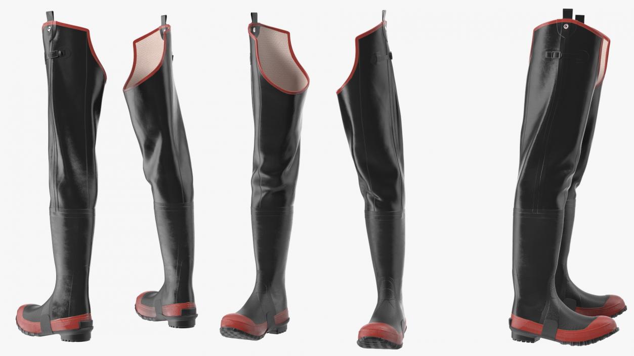 Waterproof Hip Waders for Work Red 3D model