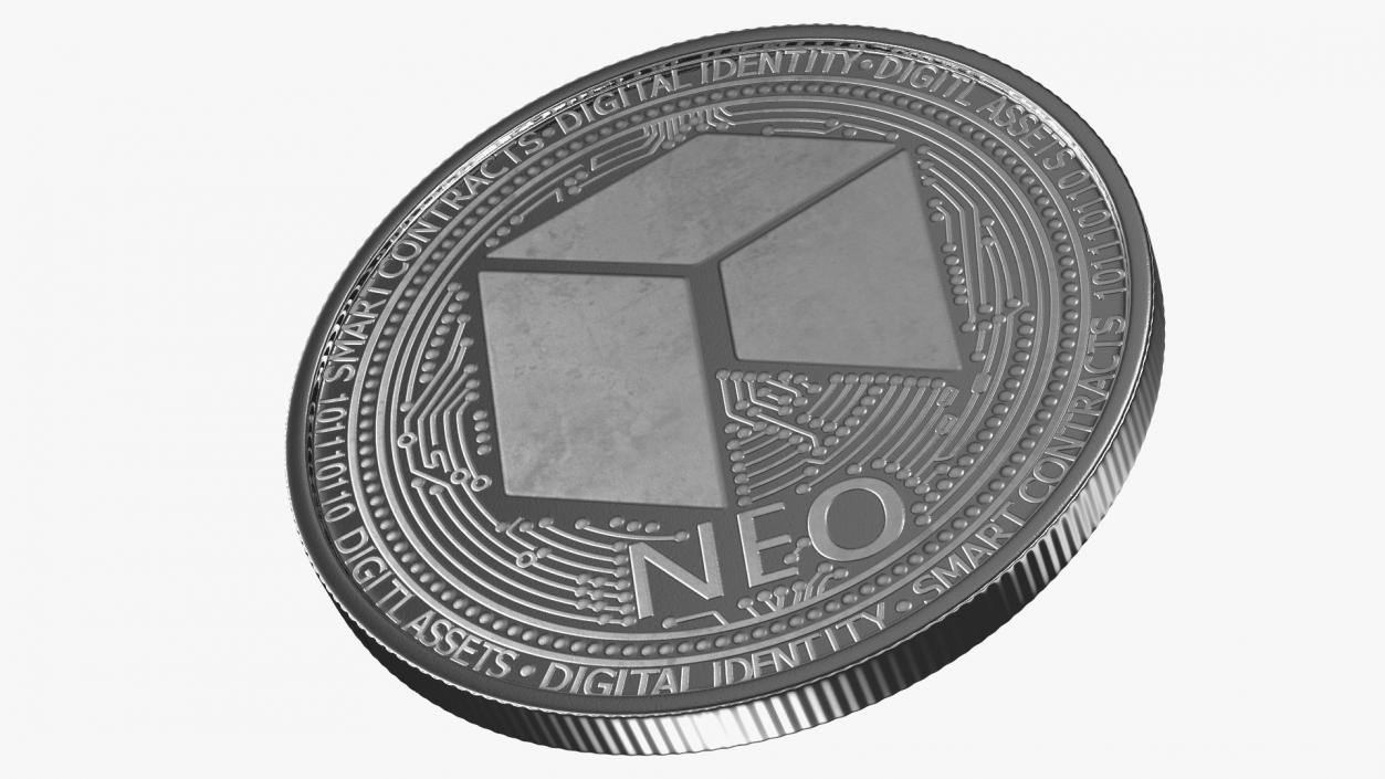 3D Cryptocurrency Coins Silver Collection model