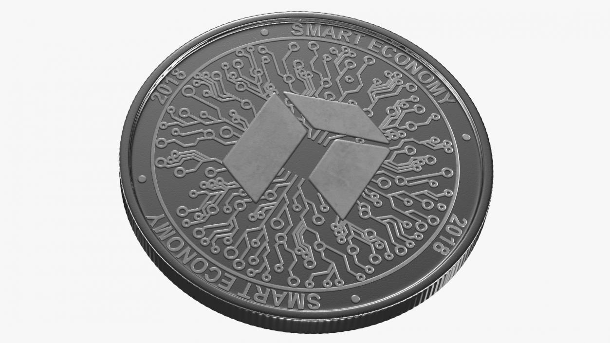 3D Cryptocurrency Coins Silver Collection model