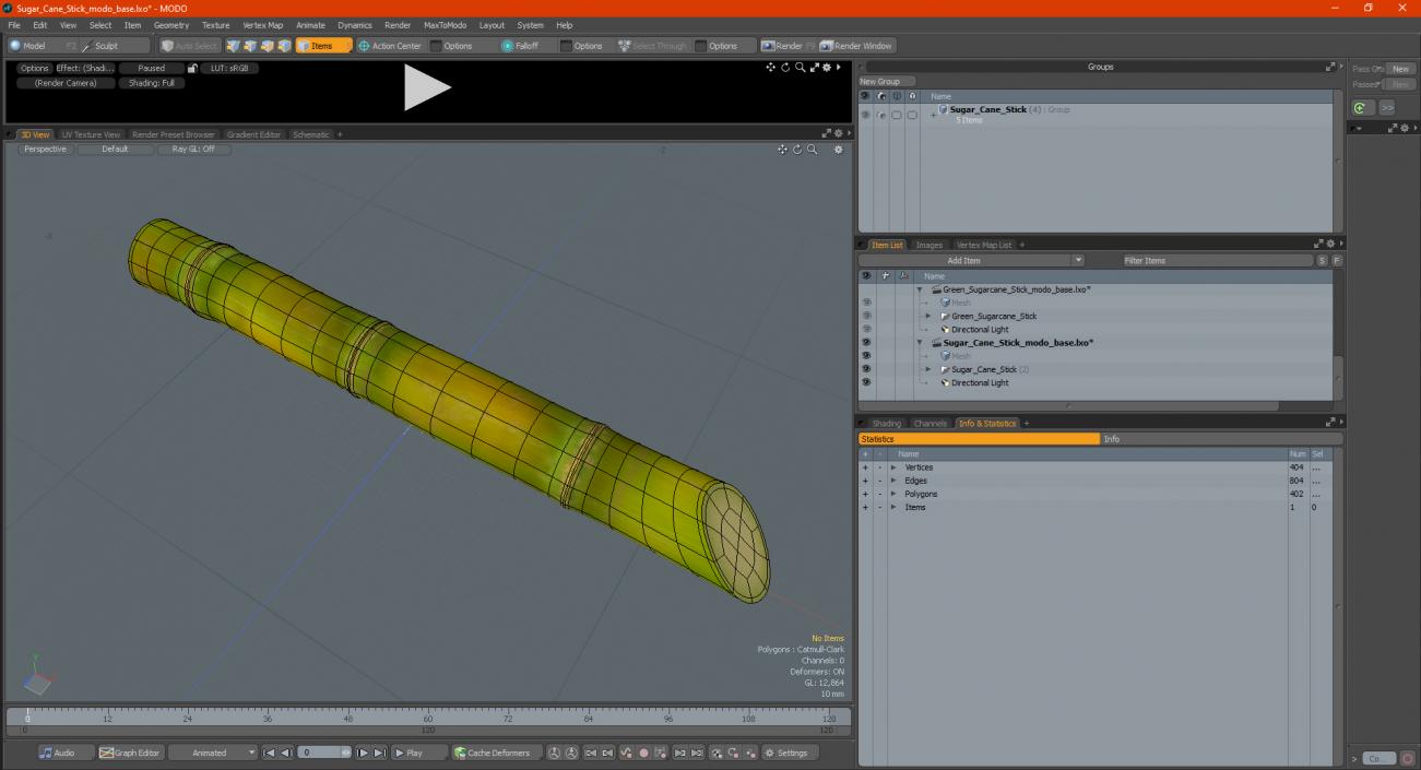 3D Sugar Cane Stick