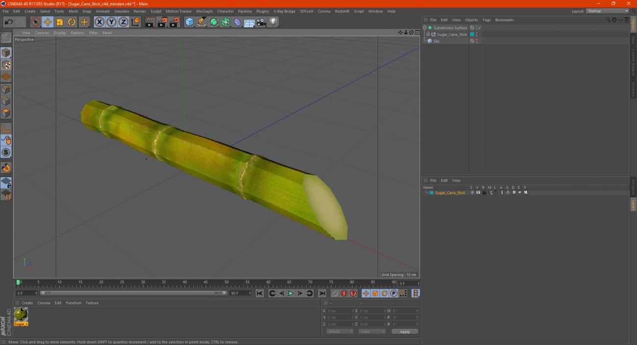 3D Sugar Cane Stick