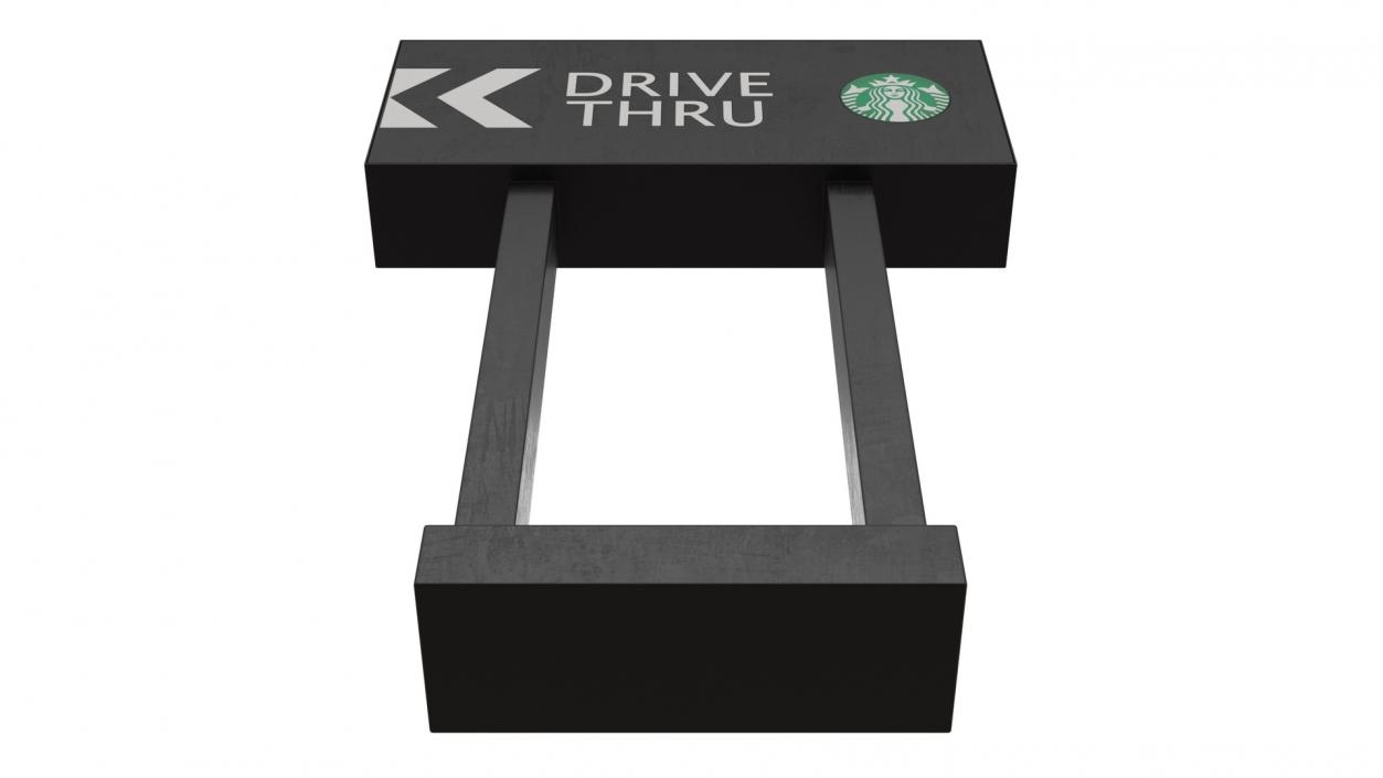 Starbucks Drive Thru Sign 2 3D