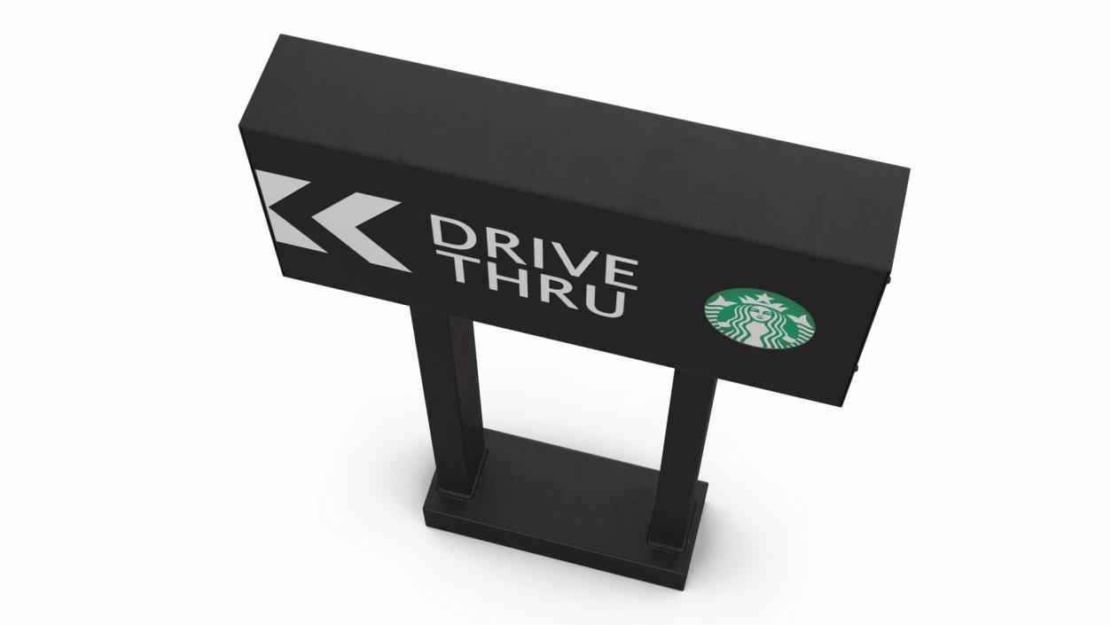 Starbucks Drive Thru Sign 2 3D