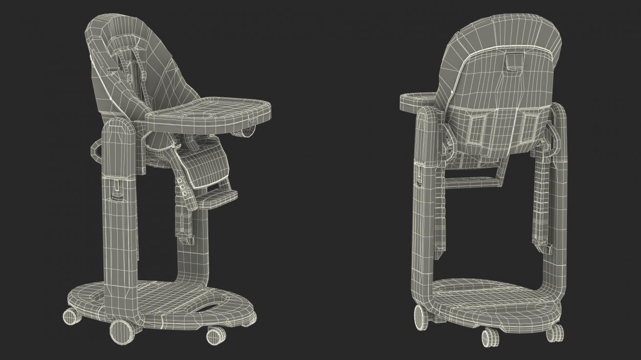 Tatamia High Chair Vertical Grey Rigged 3D model