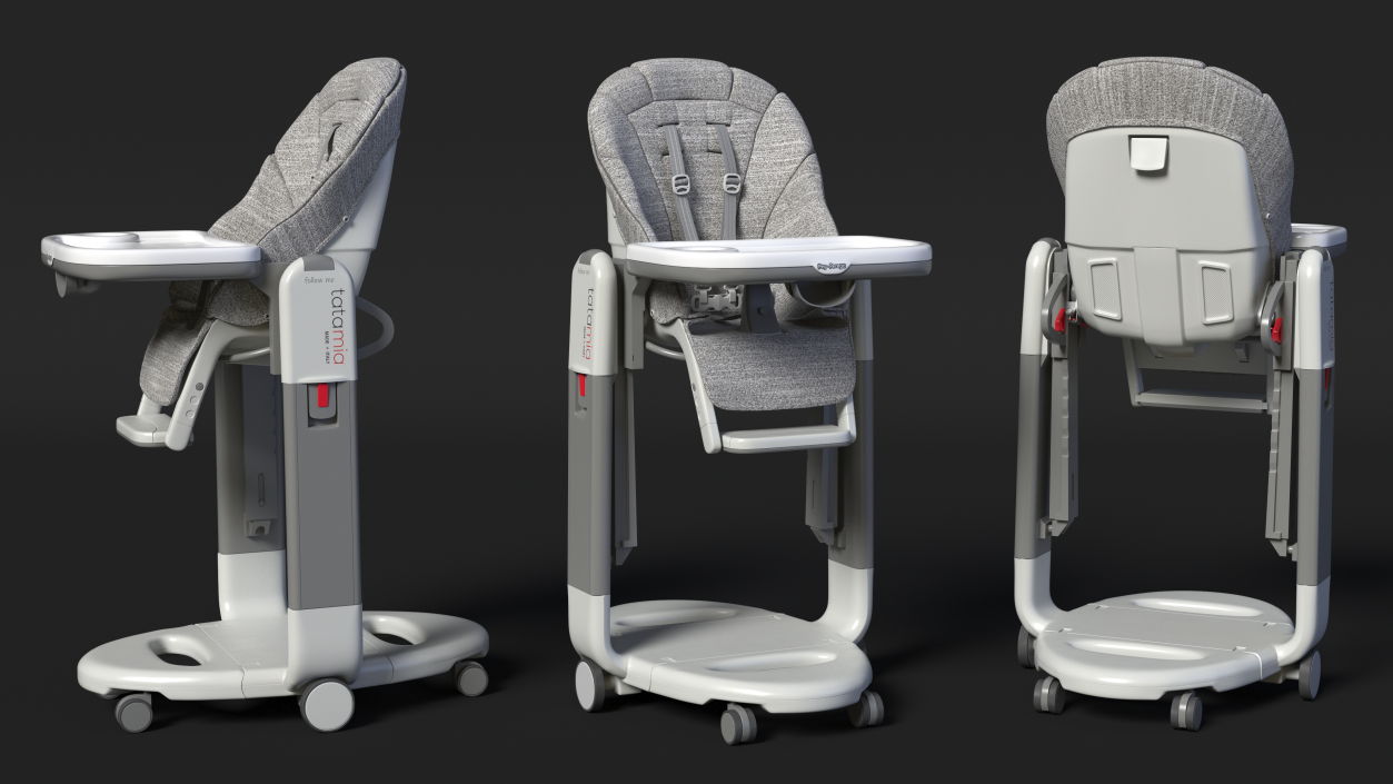 Tatamia High Chair Vertical Grey Rigged 3D model