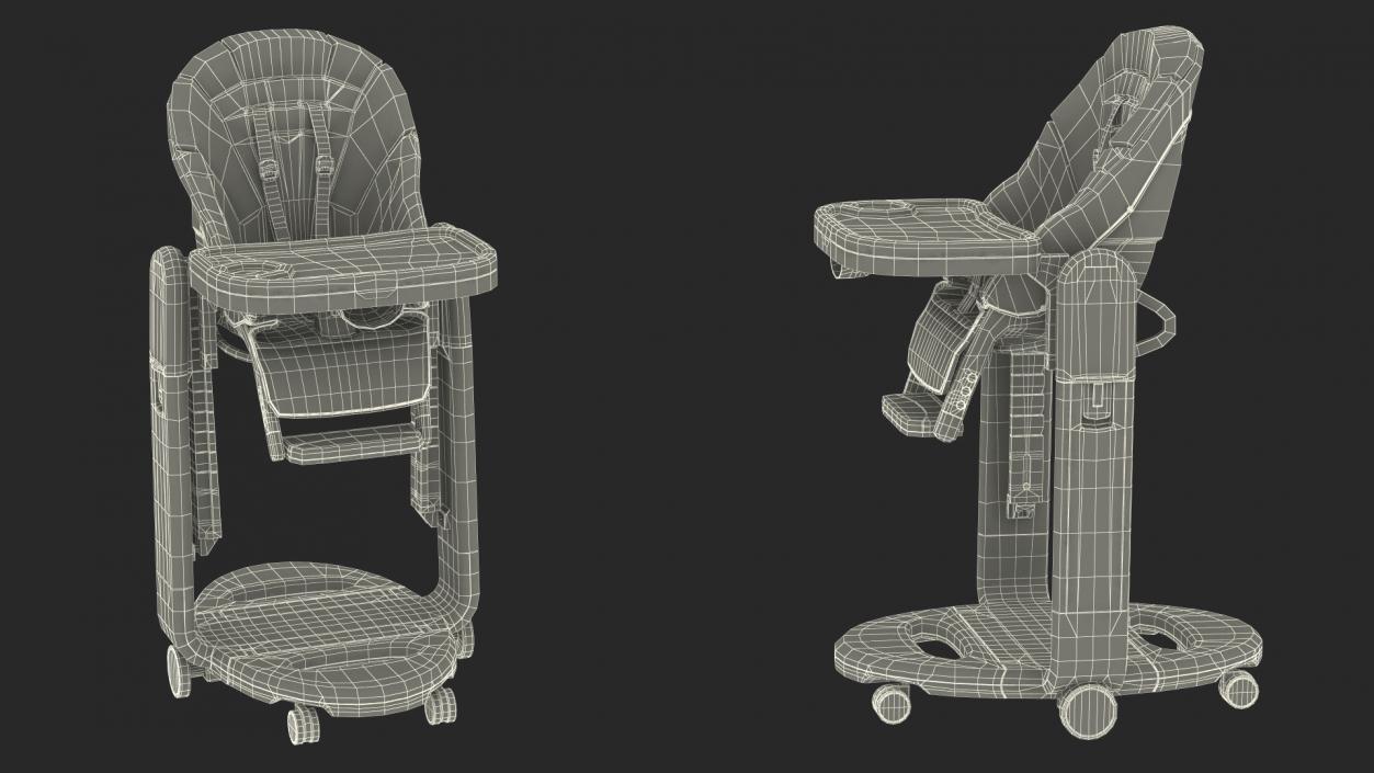 Tatamia High Chair Vertical Grey Rigged 3D model