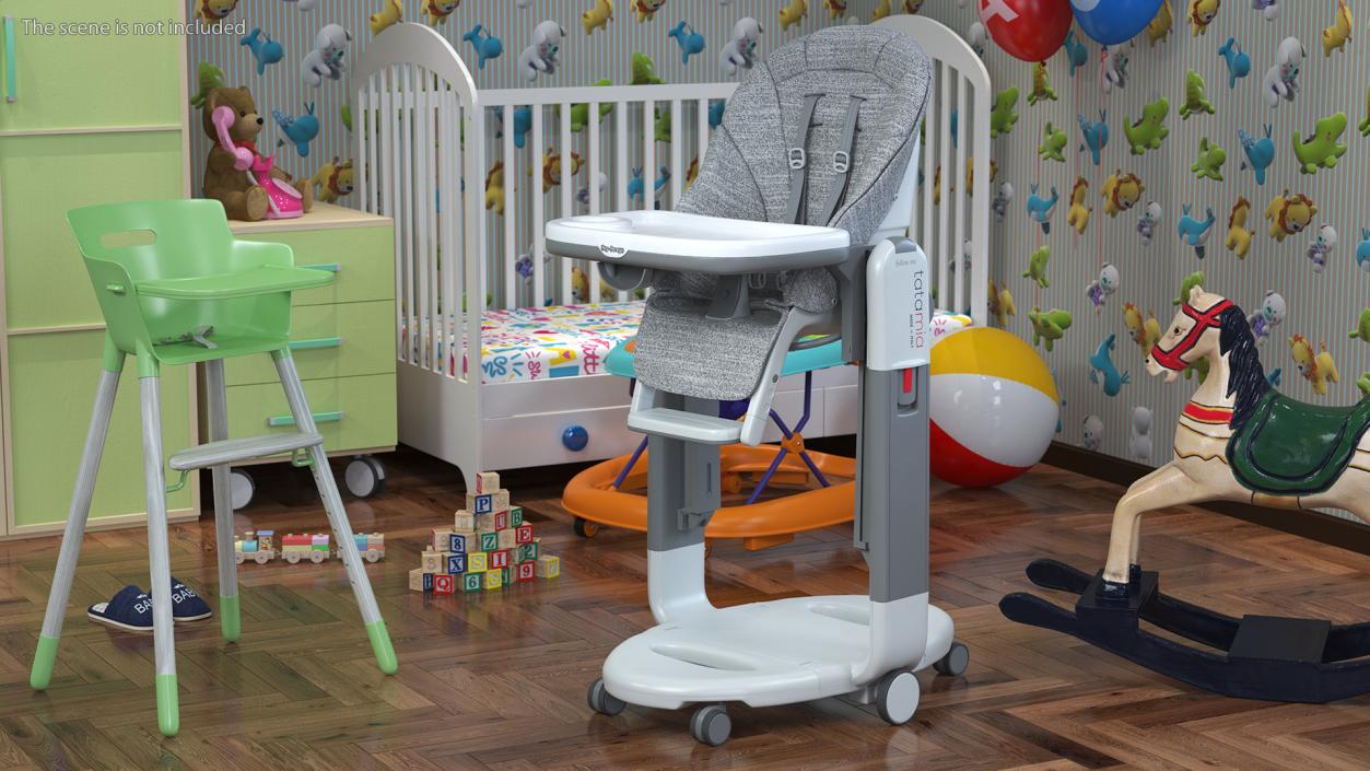 Tatamia High Chair Vertical Grey Rigged 3D model