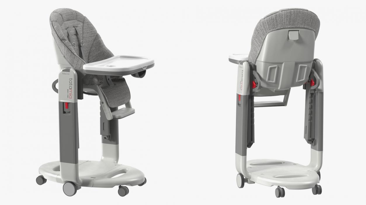 Tatamia High Chair Vertical Grey Rigged 3D model