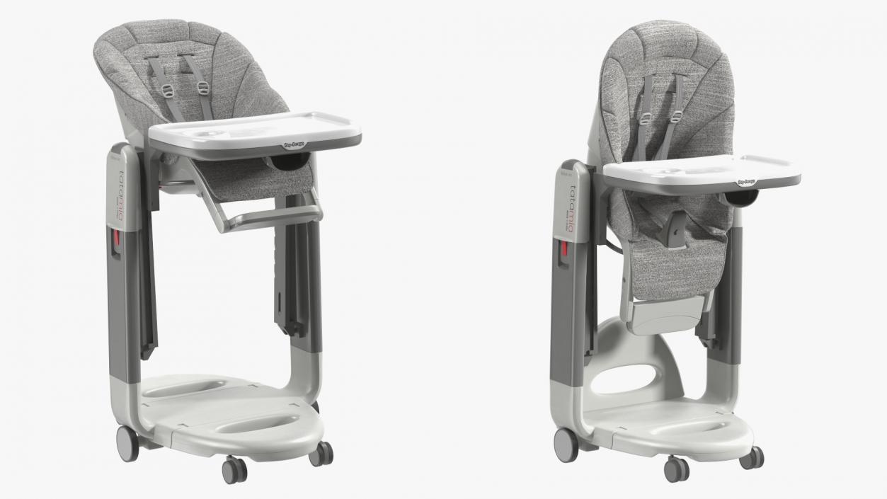 Tatamia High Chair Vertical Grey Rigged 3D model