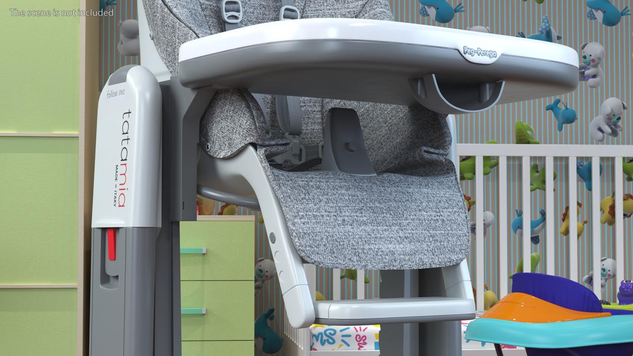 Tatamia High Chair Vertical Grey Rigged 3D model