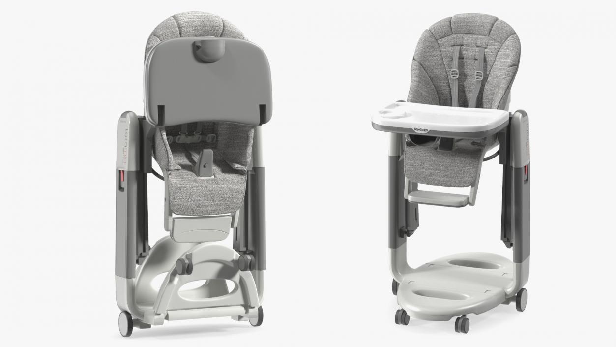 Tatamia High Chair Vertical Grey Rigged 3D model