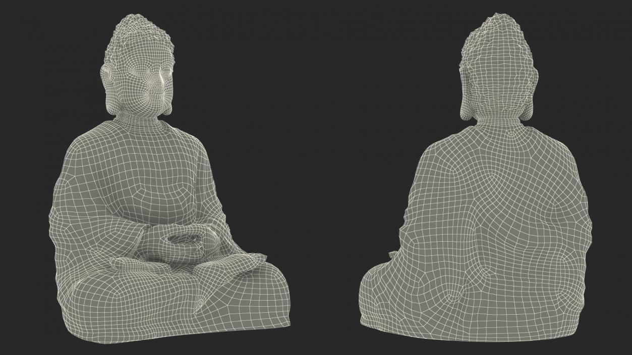 3D model Buddhist Monk with Prayer Wheels Collection 3