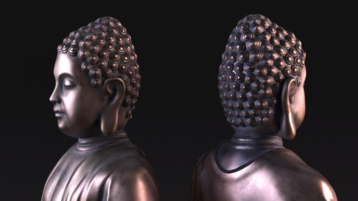 3D model Buddhist Monk with Prayer Wheels Collection 3