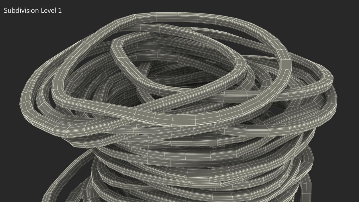 3D model Stack of Colorful Rubber Bands