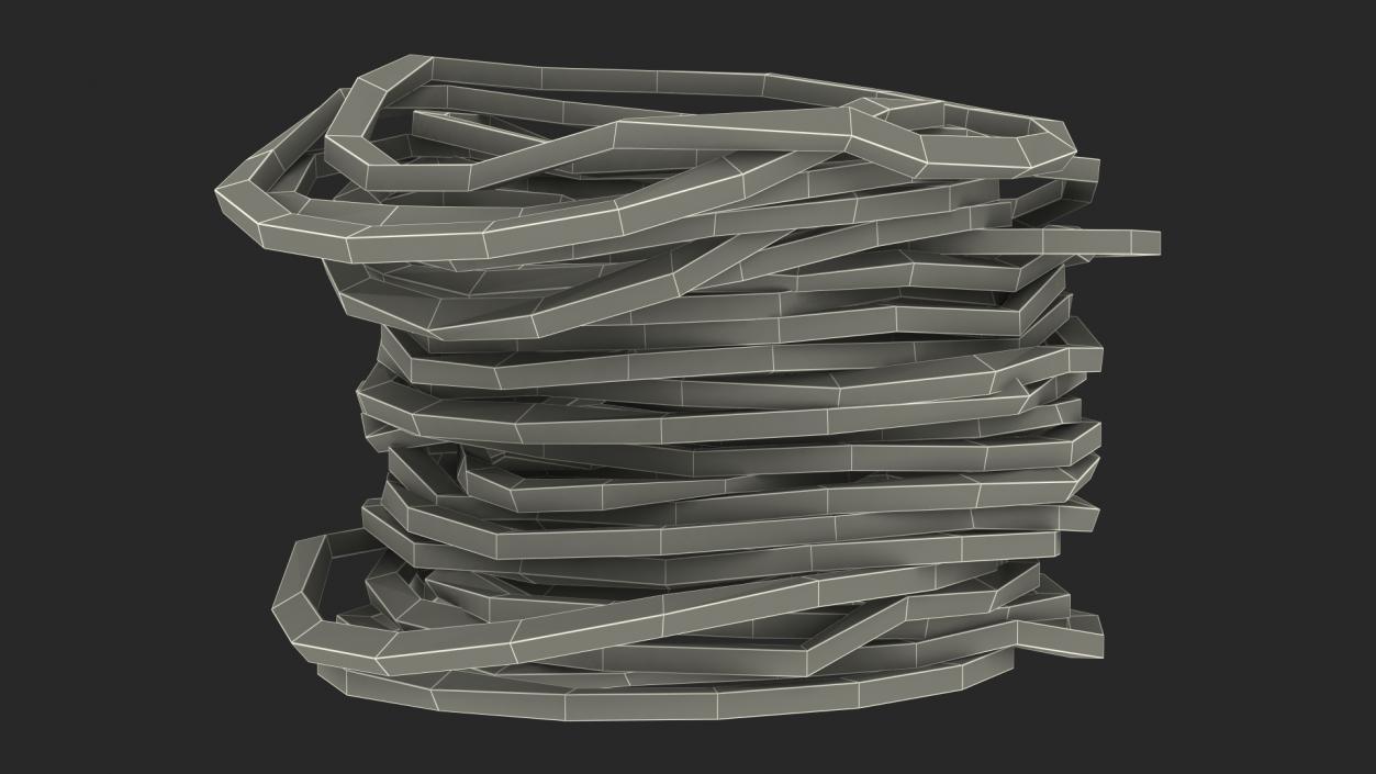 3D model Stack of Colorful Rubber Bands