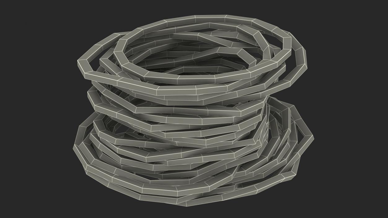 3D model Stack of Colorful Rubber Bands