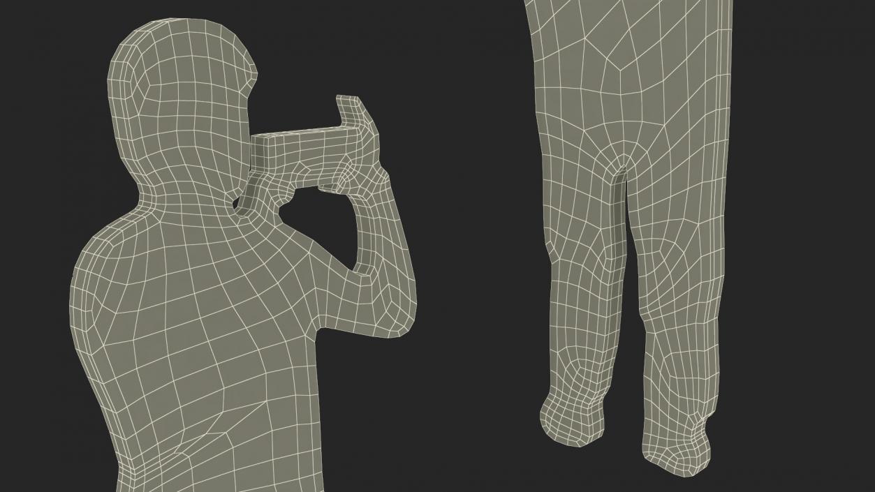 3D model Man with Smartphone Silhouette