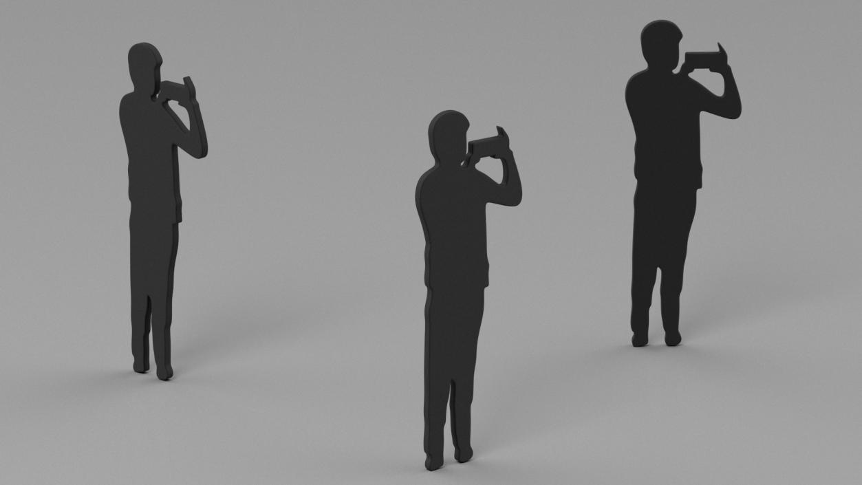 3D model Man with Smartphone Silhouette