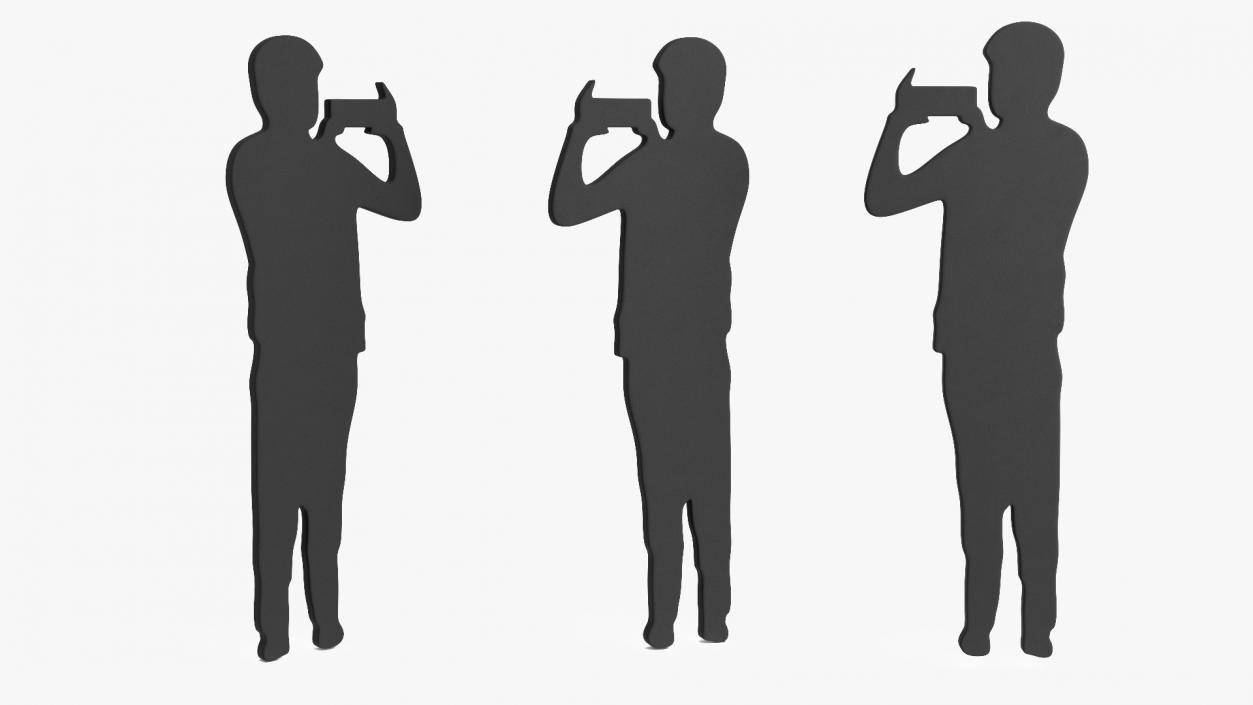 3D model Man with Smartphone Silhouette