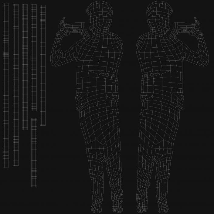 3D model Man with Smartphone Silhouette