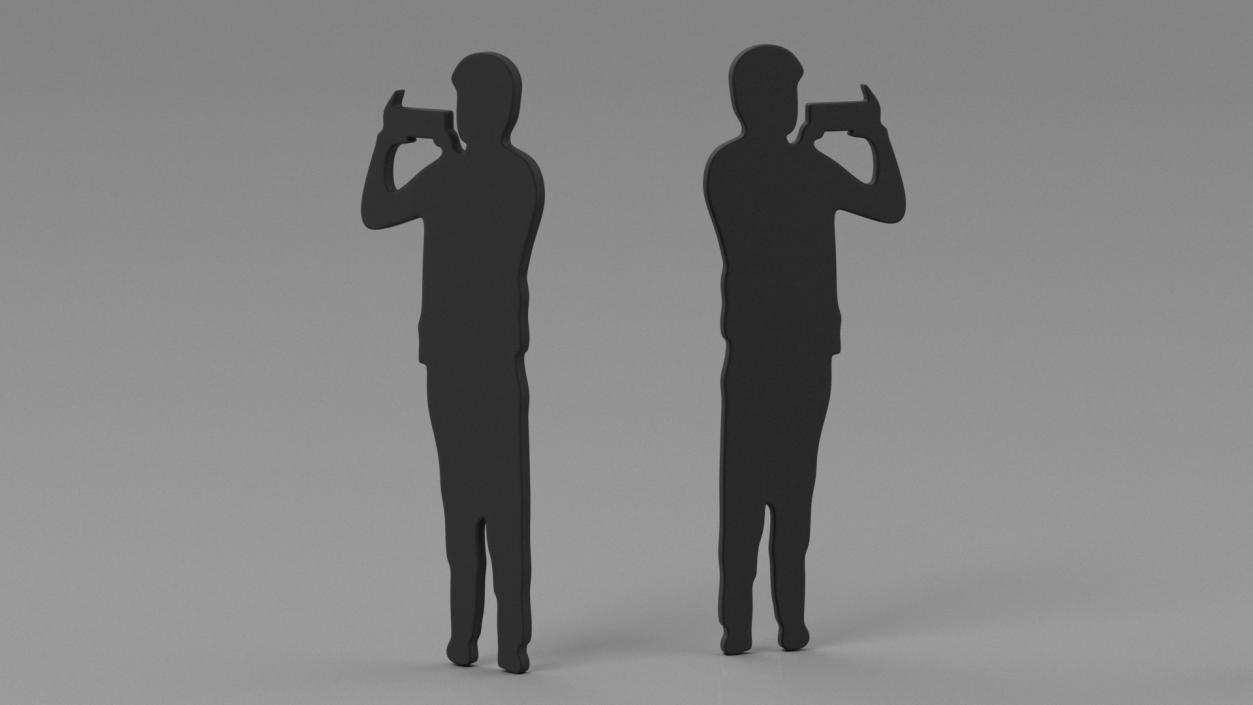 3D model Man with Smartphone Silhouette